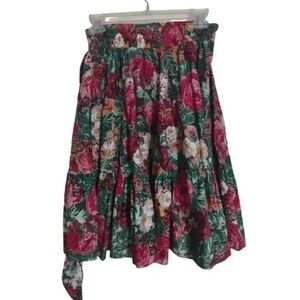 EUC Vintage Square Up Floral Skirt Size Small Western Prairie Cottage Halloween